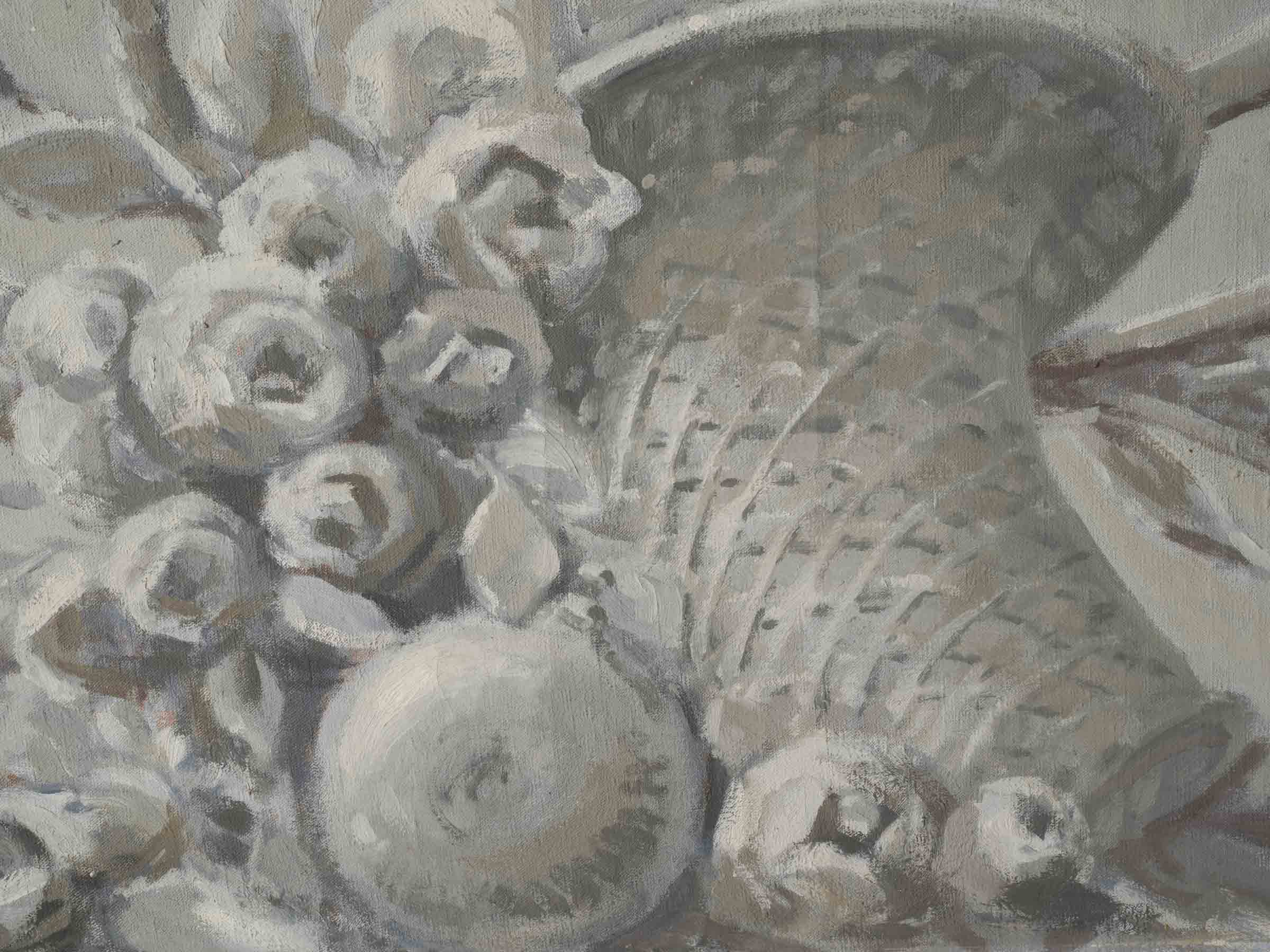 Set of Four Antiwue French Grisaille Decorative Overdoor Panels - 23¾" x 58¼"