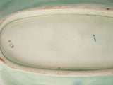 Antique basket-shaped Majolica asparagus cradle 9¾" x 16½"