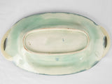 Antique basket-shaped Majolica asparagus cradle 9¾" x 16½"