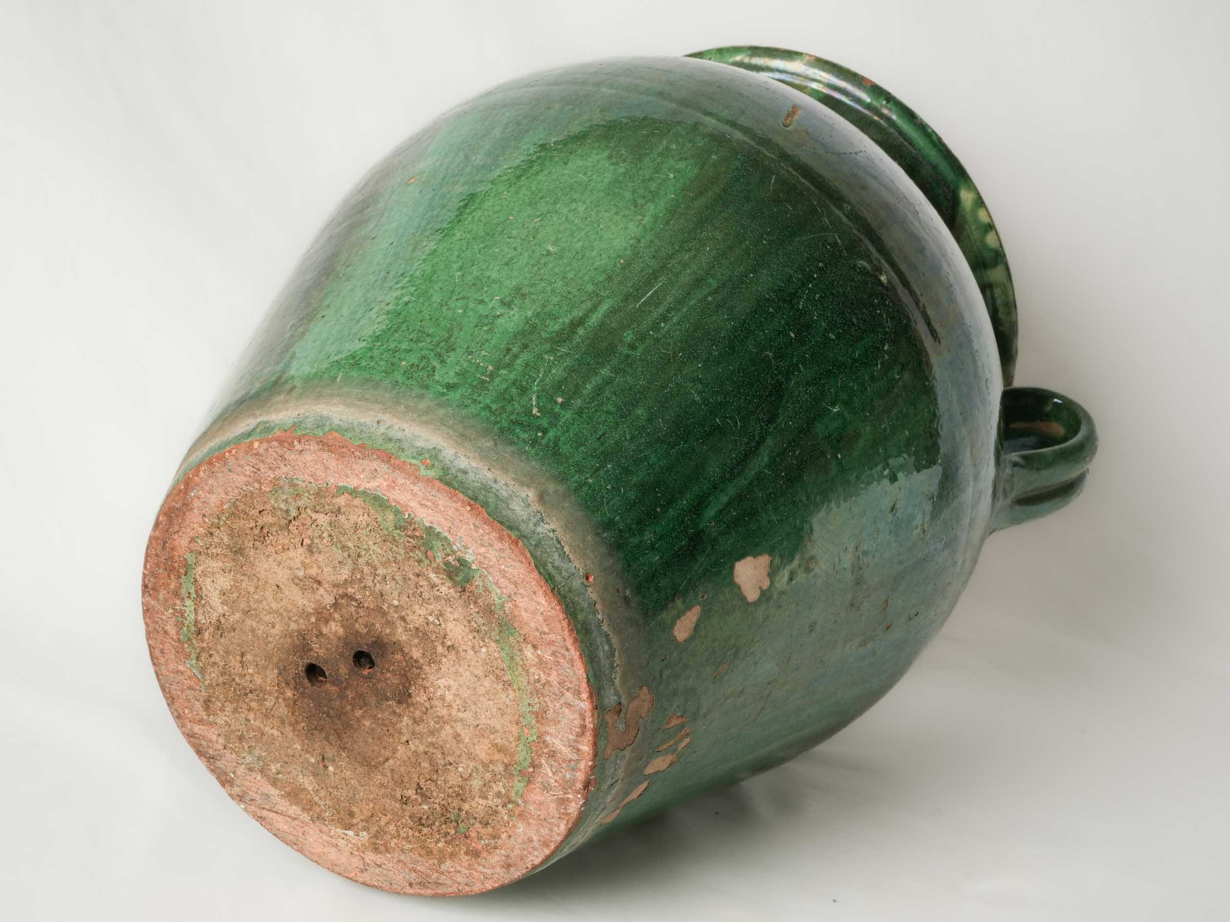 19th-Century French Green-Glazed Terracotta Olive Jar from Tornac - 20"