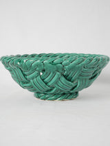 Antique lattice-designed ceramic fruit bowl
