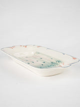 Asparagus barbotine serving platter w/ purple border - Digoin Sarreguemines 9" x 16¼"