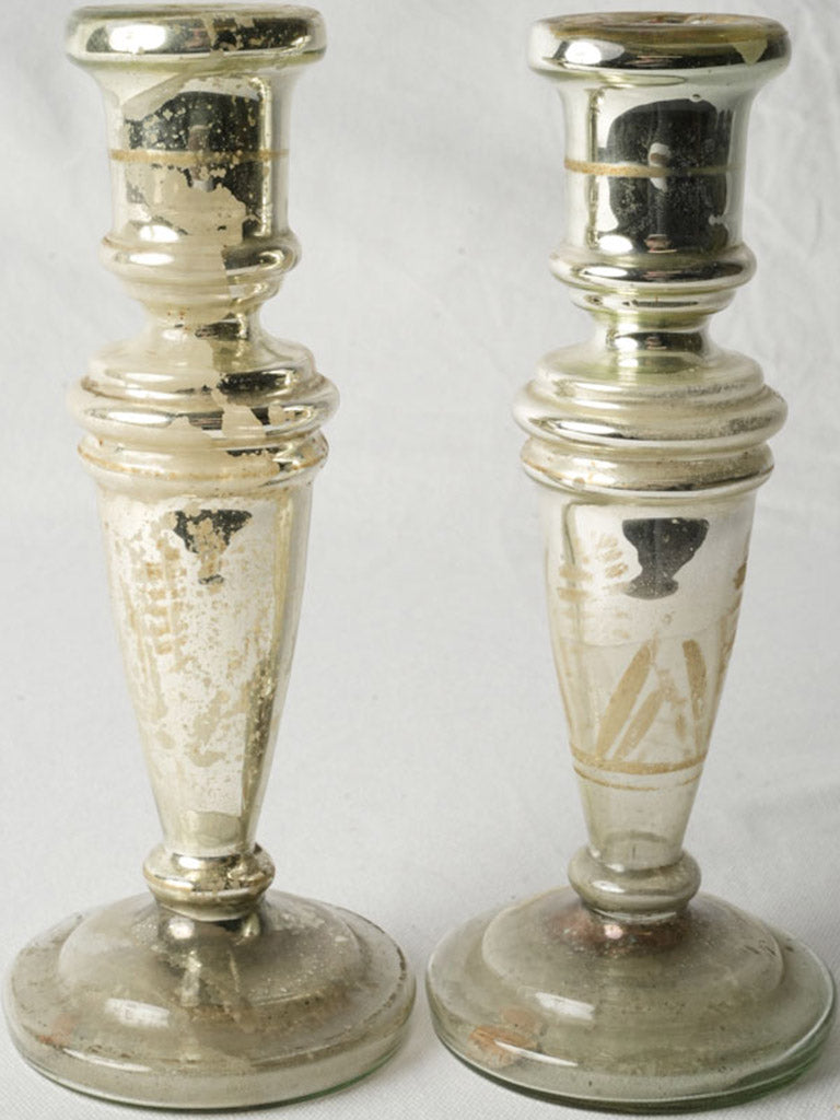 Hand-blown elegant French candlesticks  
