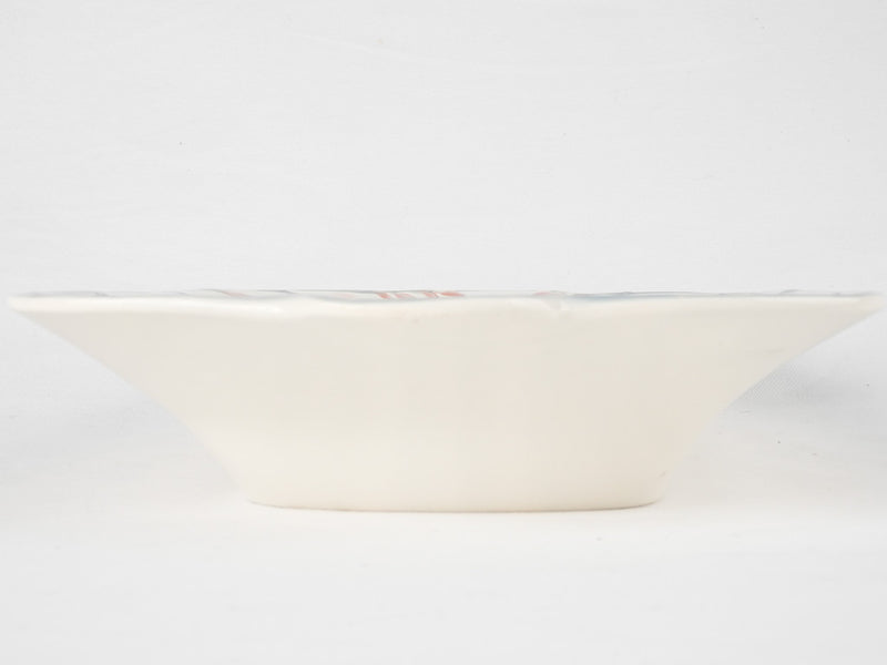 Asparagus barbotine serving platter w/ purple border - Digoin Sarreguemines 9" x 16¼"