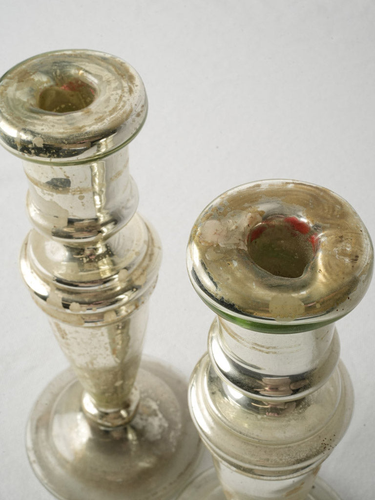 Mottled surface French candlesticks  