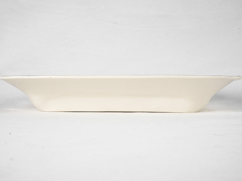 Asparagus barbotine serving platter w/ purple border - Digoin Sarreguemines 9" x 16¼"