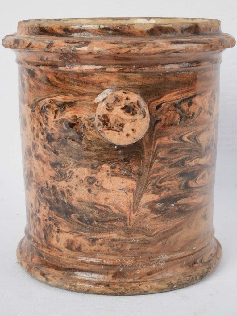Aged jaspé utensil holder