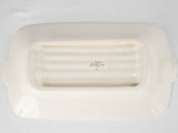 Asparagus barbotine serving platter w/ purple border - Digoin Sarreguemines 9" x 16¼"