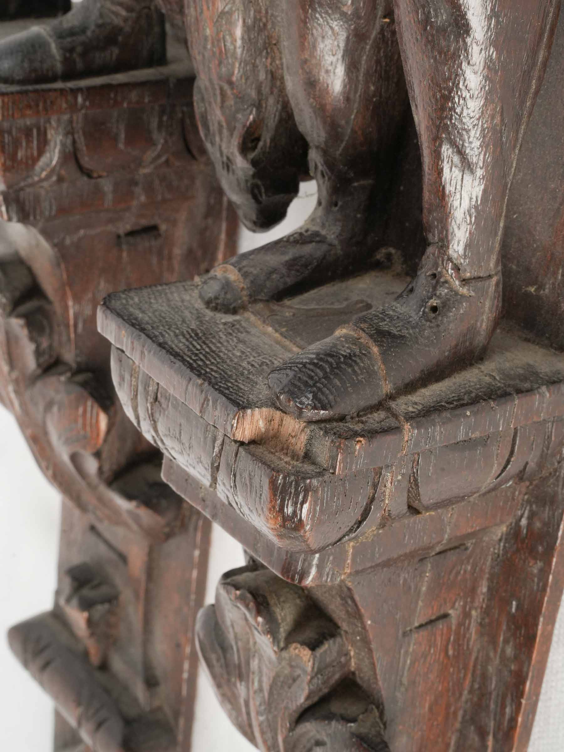 Rare Pair of Carved Oak Hunting-Themed Architectural Panels - 45¼" x 4¼"