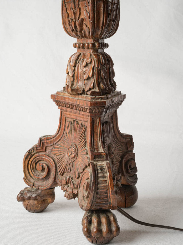 Warm-toned vintage candlestick lamp