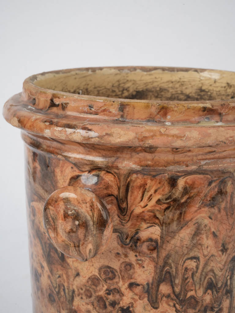Aged marbled utensil holder
