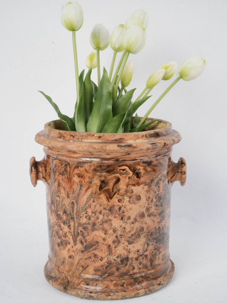 Antique jaspé tobacco pot
