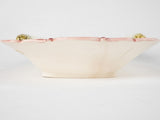 Antique French majolica asparagus platter  with pink border - Sarreguemines 2497 - 9" x15¾"