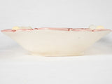 Antique French majolica asparagus platter  with pink border - Sarreguemines 2497 - 9" x15¾"