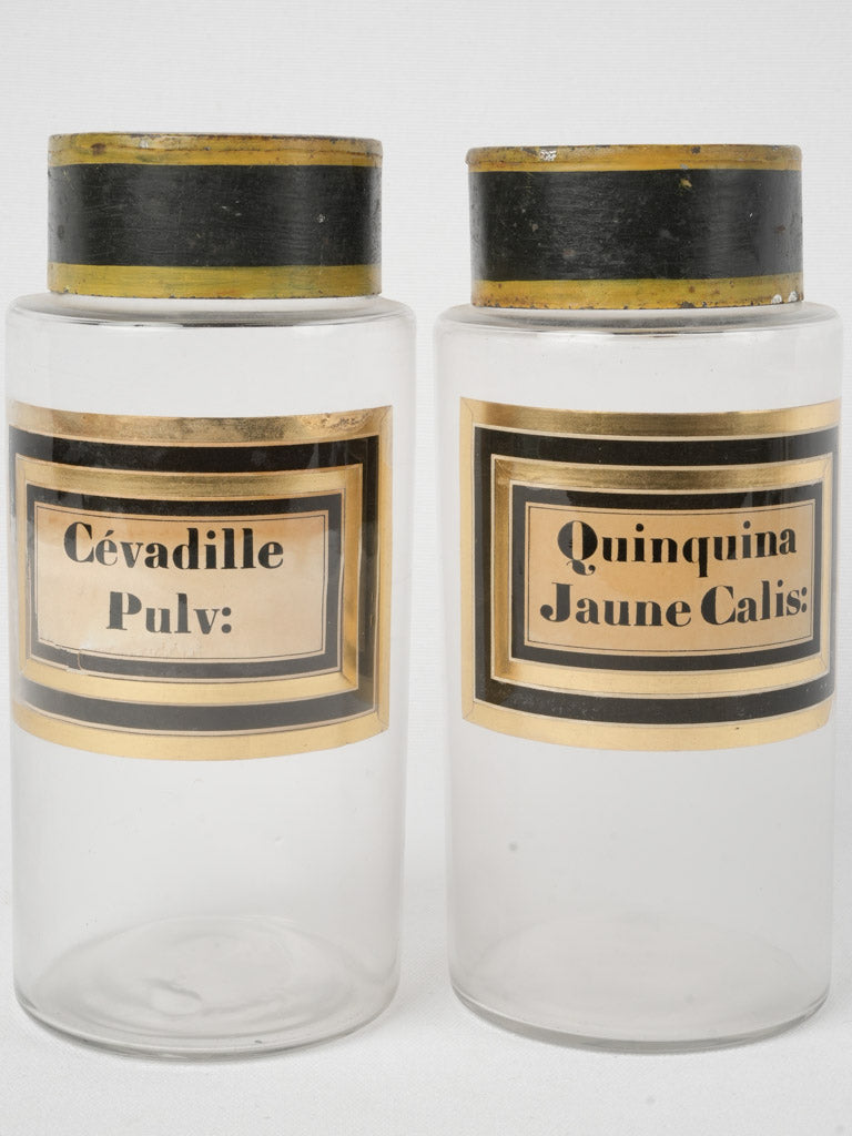 Vintage Cevadille Pulv: apothecary container