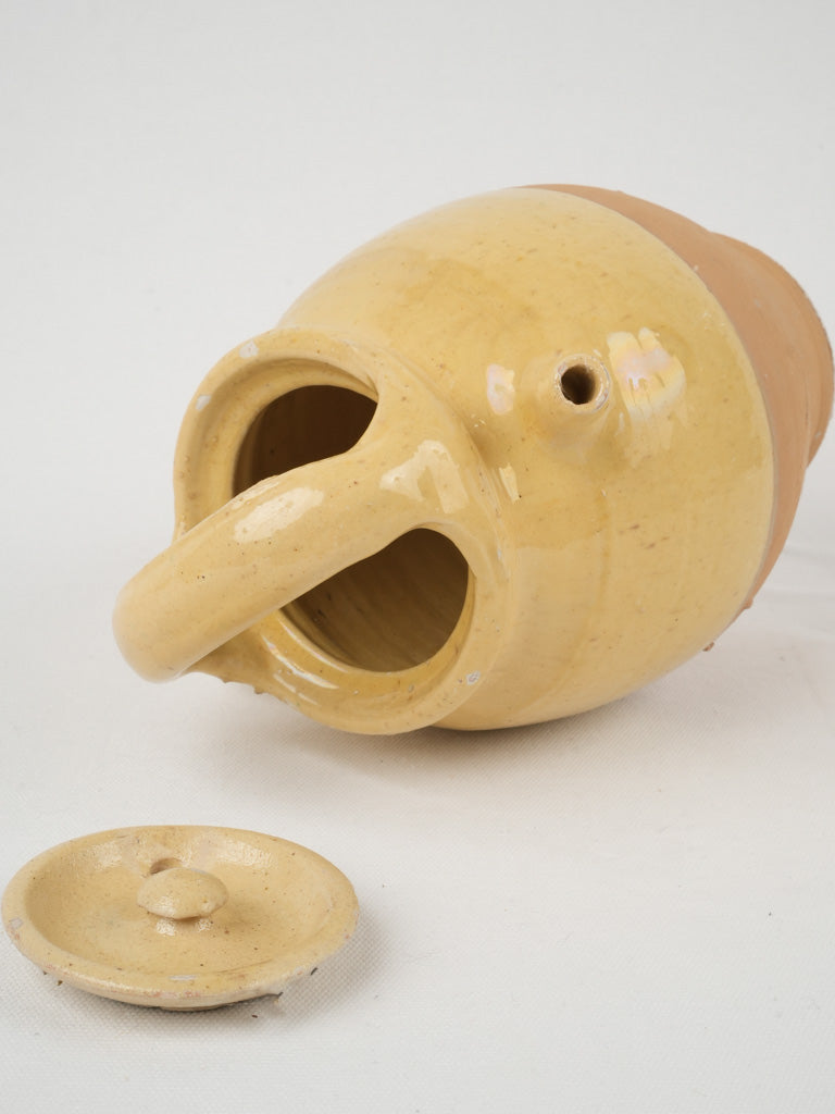 Vintage Pale Yellow Glazed Ewer