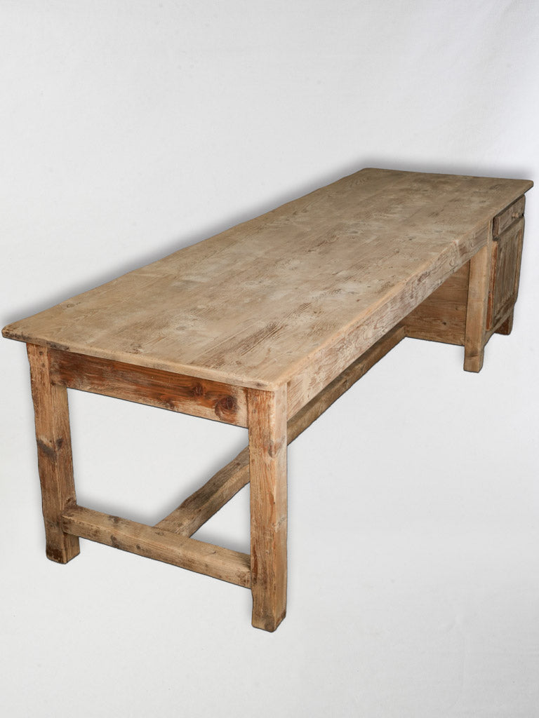 Timeworn pine work table cabinet