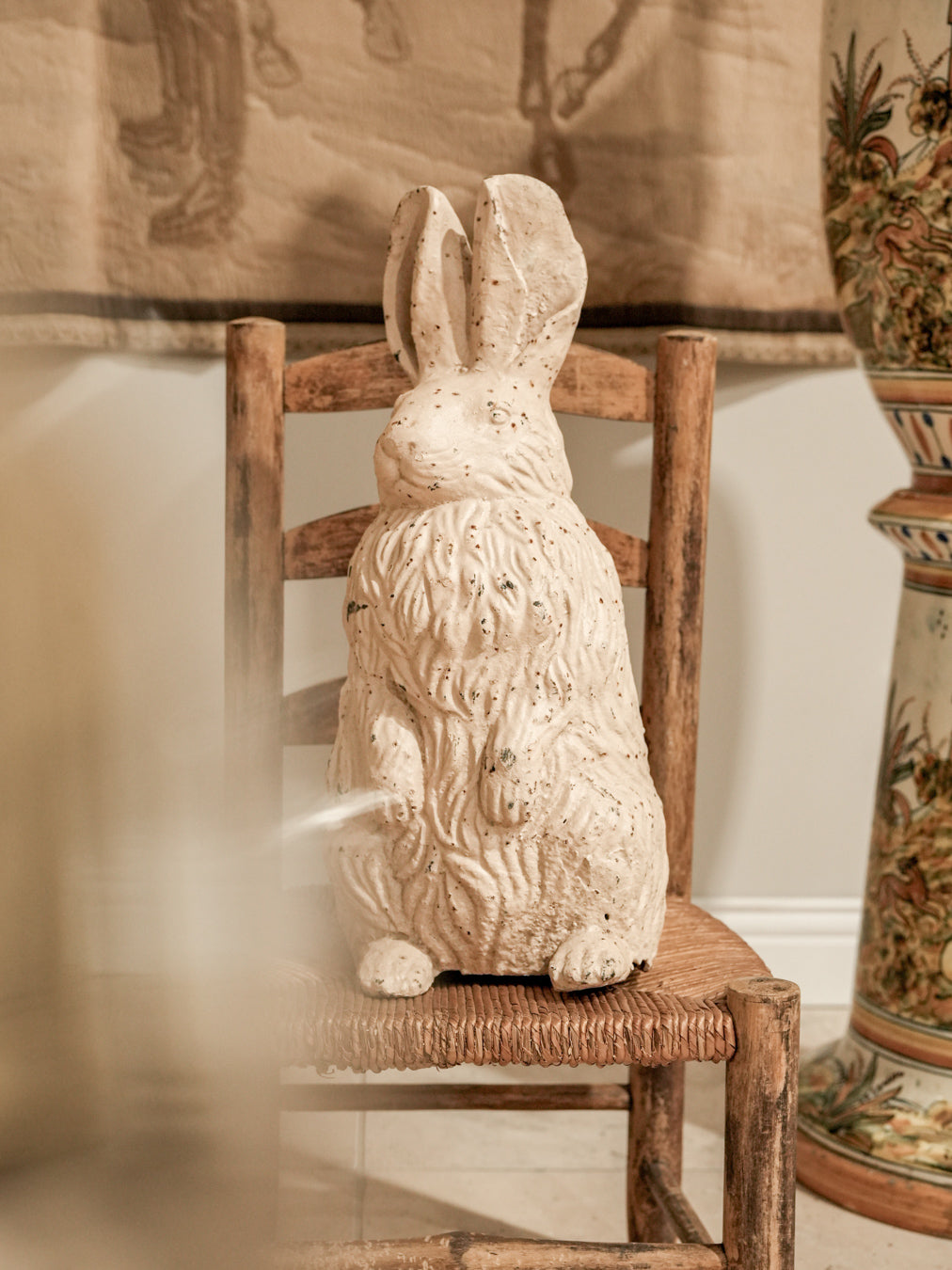Storybook-inspired cast iron rabbit