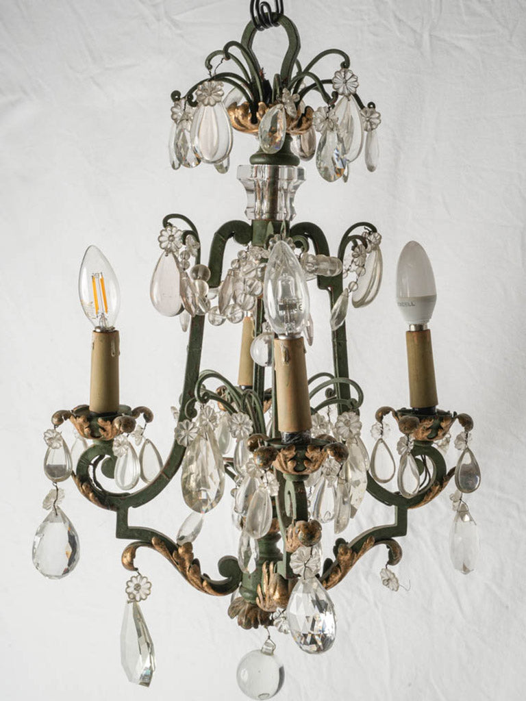 Elegant iron and gilt chandelier  