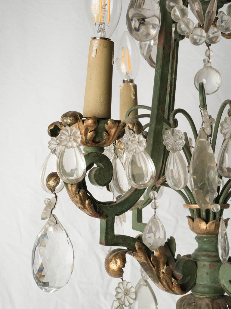 Airy faceted crystal drop chandelier  