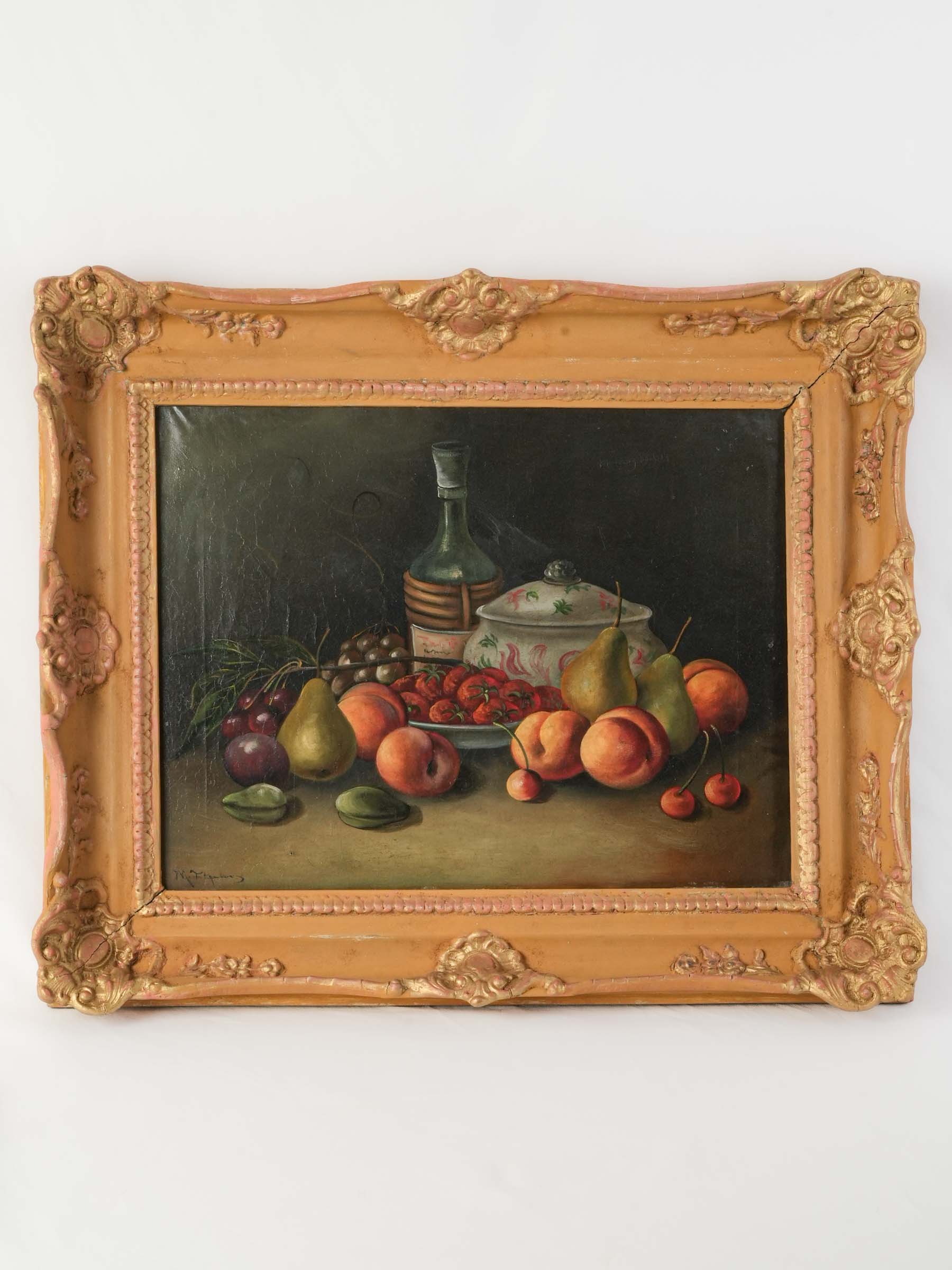 French Still Life with Summer Fruit, Late 19th Century - 23¼" x 28"