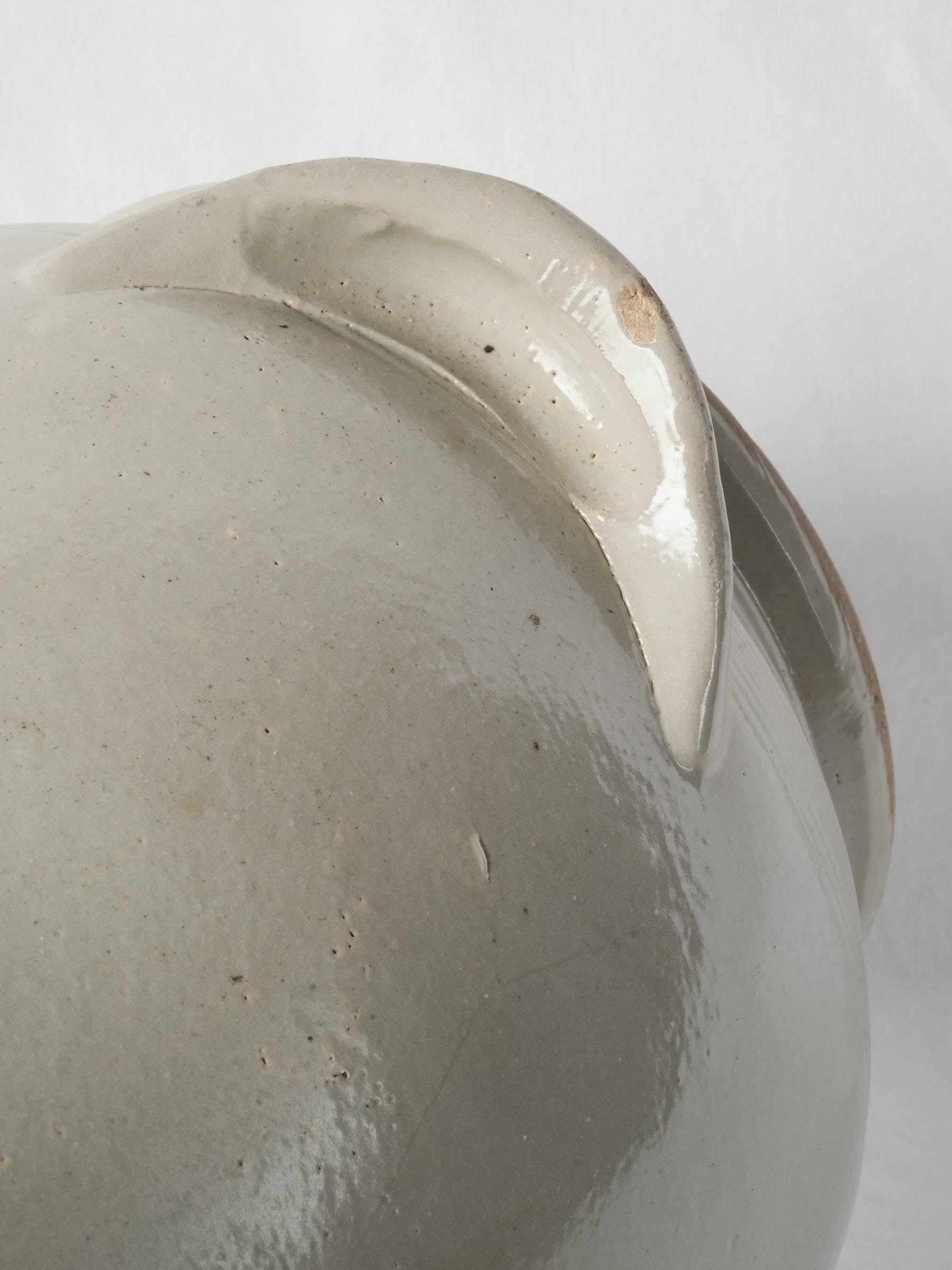 Large French Stone-Grey Stoneware Confit Crock, Early 20th Century - 11¾"