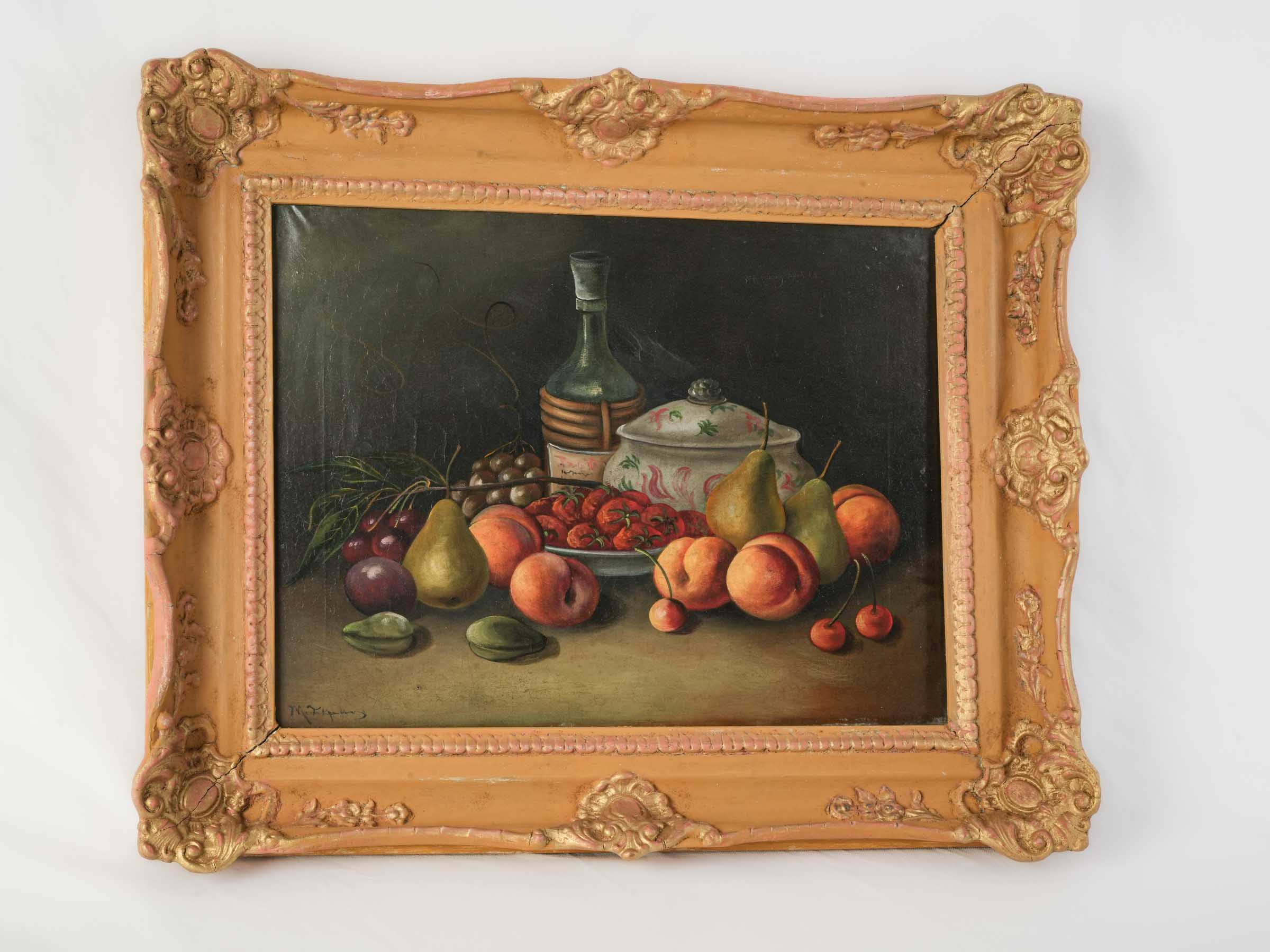 French Still Life with Summer Fruit, Late 19th Century - 23¼" x 28"