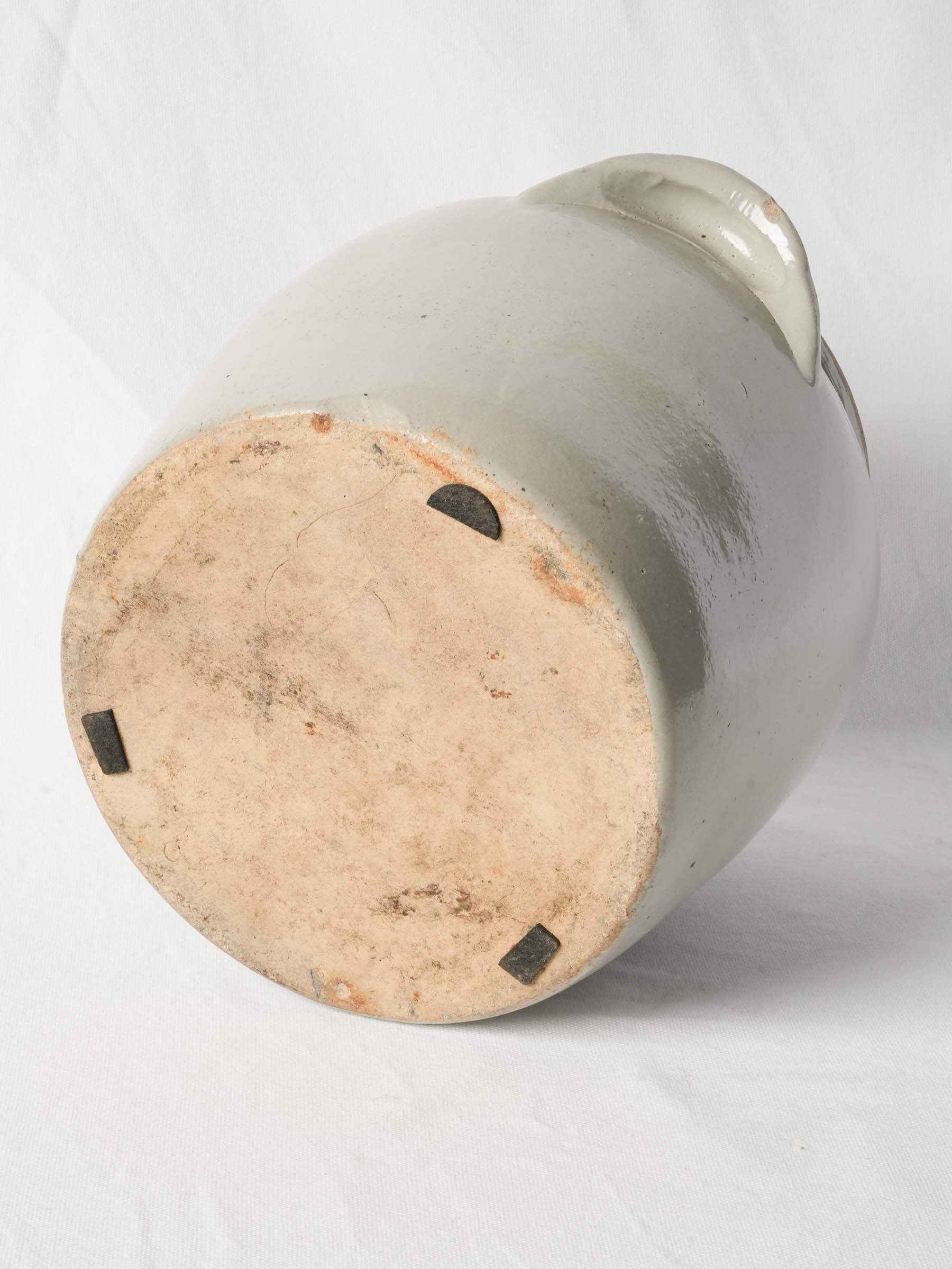 Large French Stone-Grey Stoneware Confit Crock, Early 20th Century - 11¾"