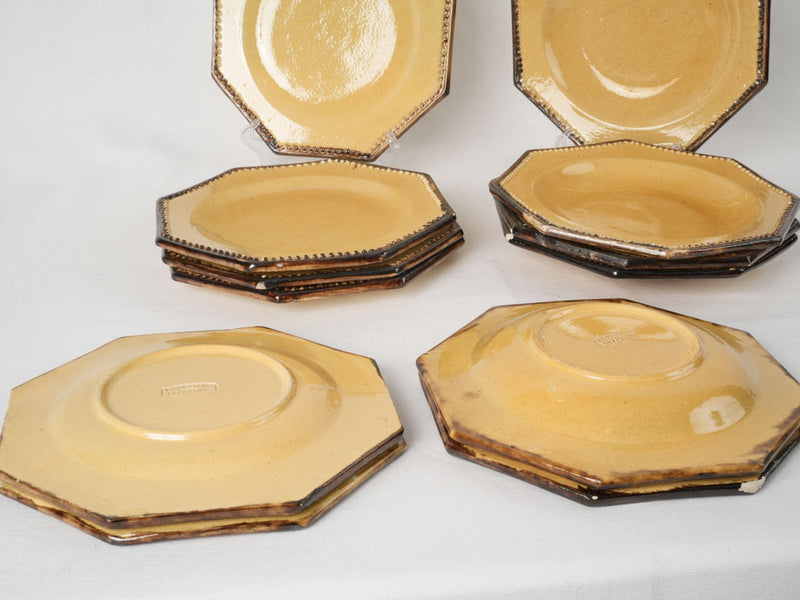 Handcrafted earthenware Beretta plates from France