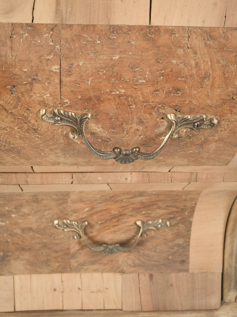 Petite Early 20th Century Dutch Burr Walnut Bureau Bookcase 82" x 33½" x 17"