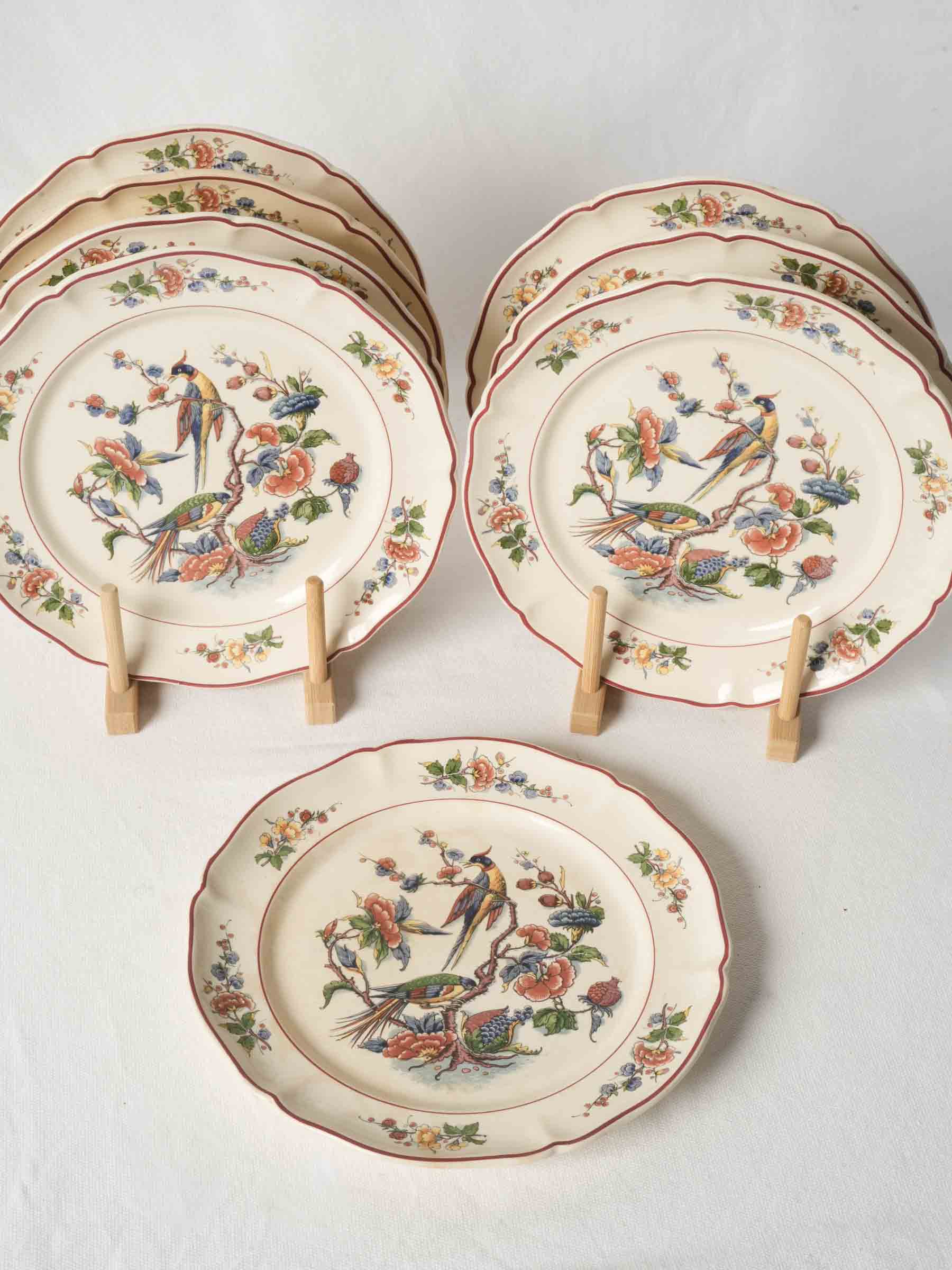 Set of 8 Villeroy & Boch Rouen Pattern “Phoenix” Plates - 9¾"