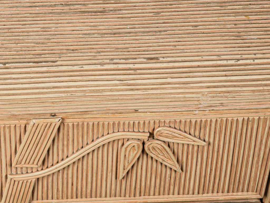 1970s Petite French Rattan Three-Drawer Commode W/ Bamboo Motifs - 30¾" x 36½"
