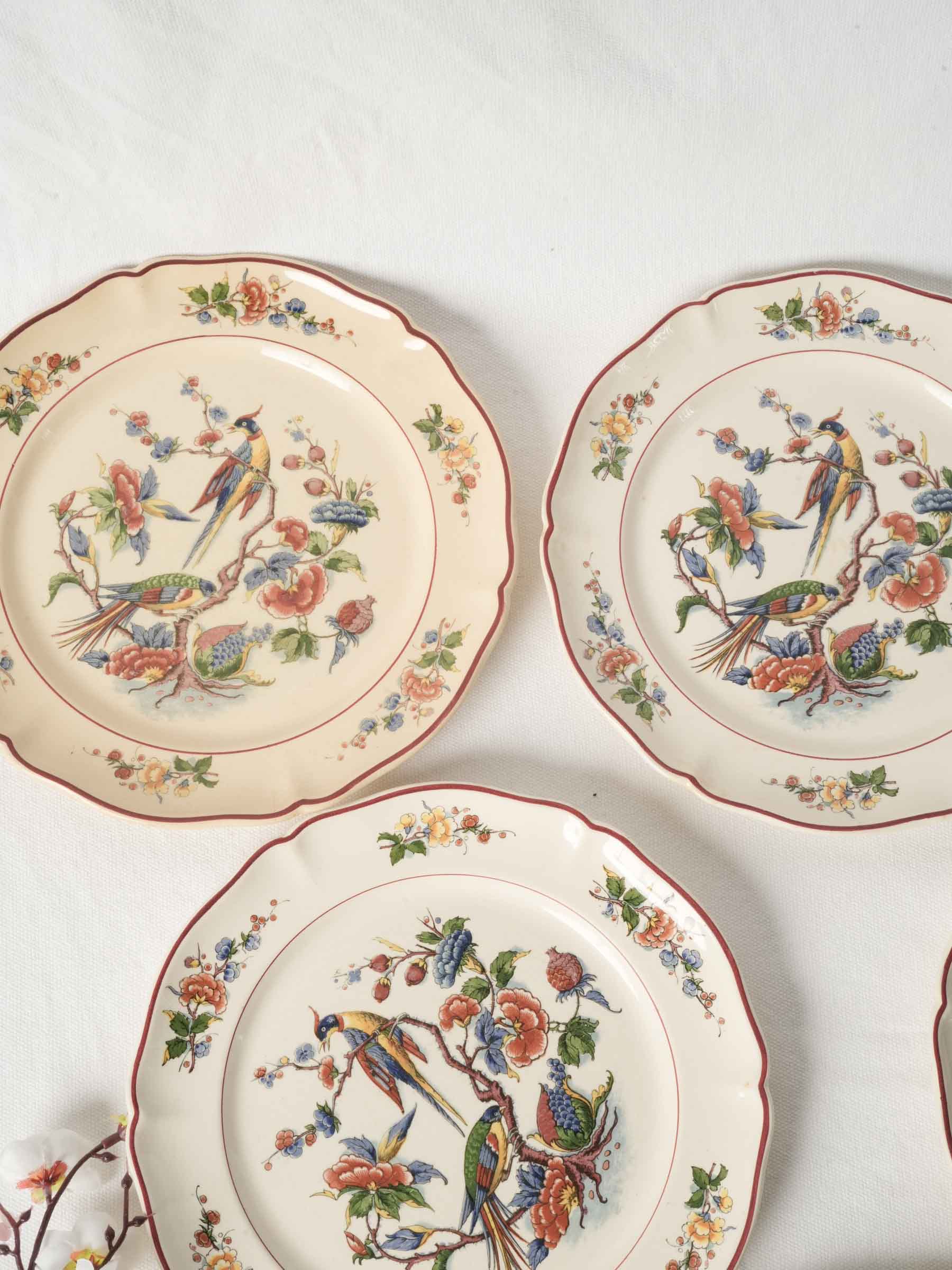 Set of 8 Villeroy & Boch Rouen Pattern “Phoenix” Plates - 9¾"