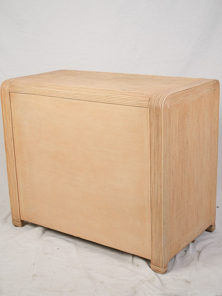 1970s Petite French Rattan Three-Drawer Commode W/ Bamboo Motifs - 30¾" x 36½"