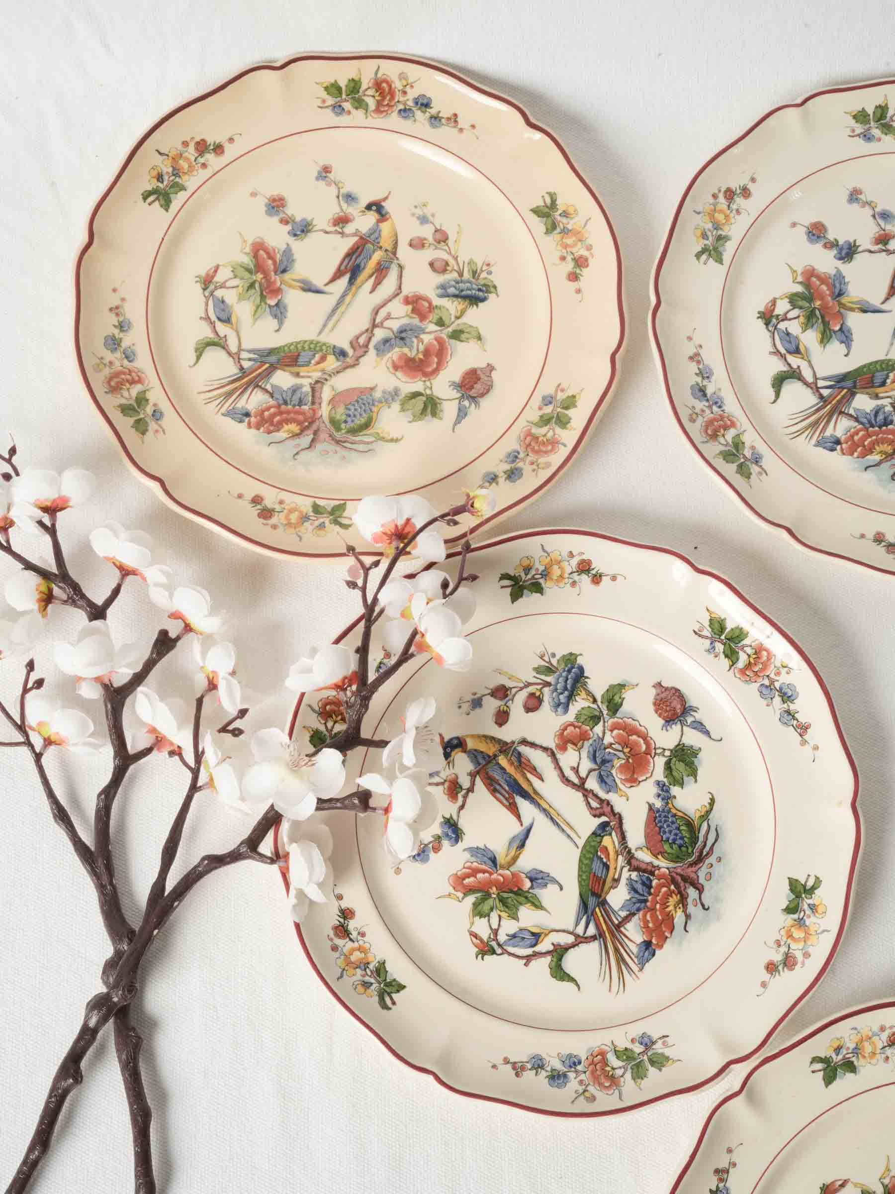 Set of 8 Villeroy & Boch Rouen Pattern “Phoenix” Plates - 9¾"
