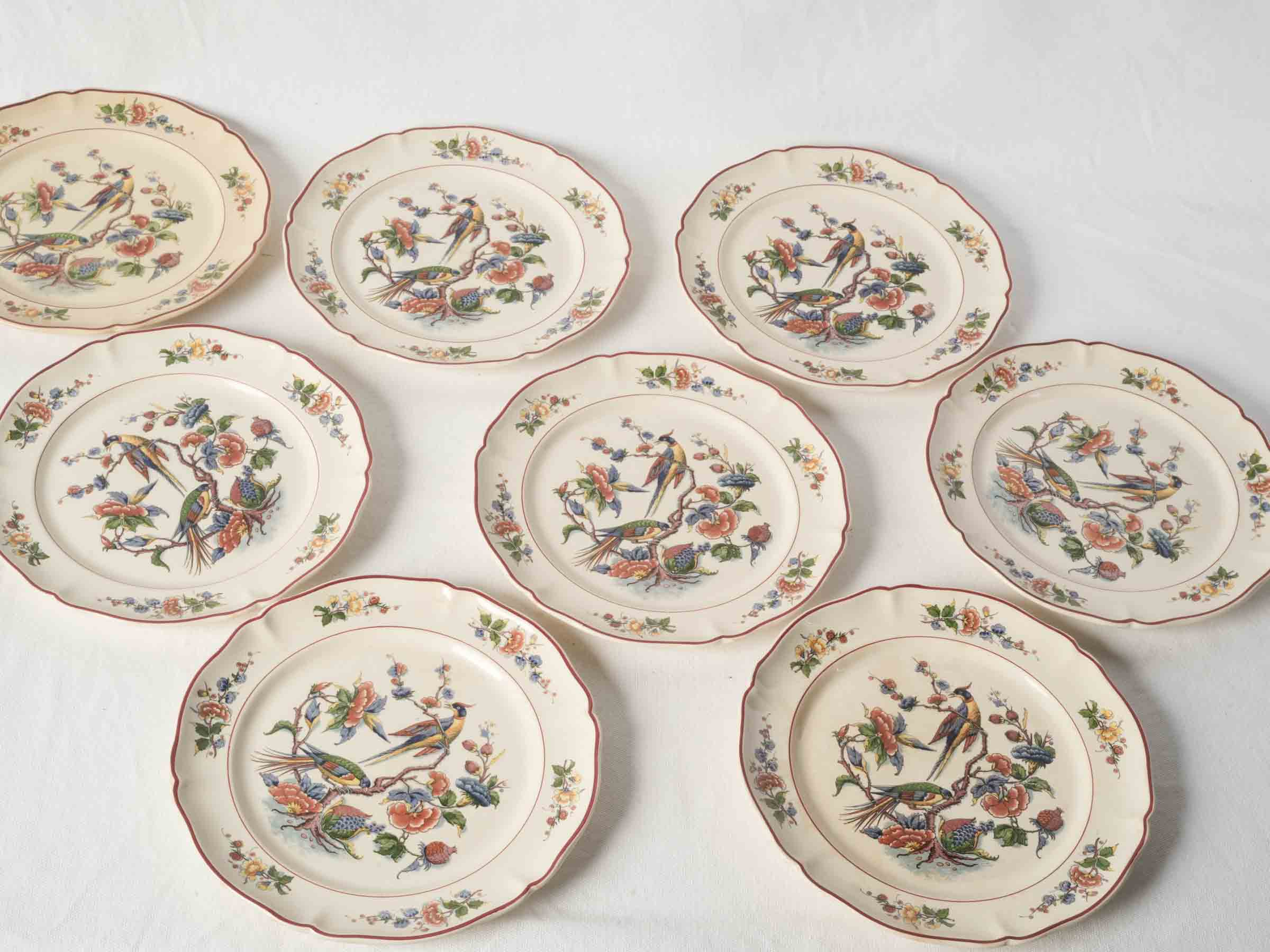 Set of 8 Villeroy & Boch Rouen Pattern “Phoenix” Plates - 9¾"