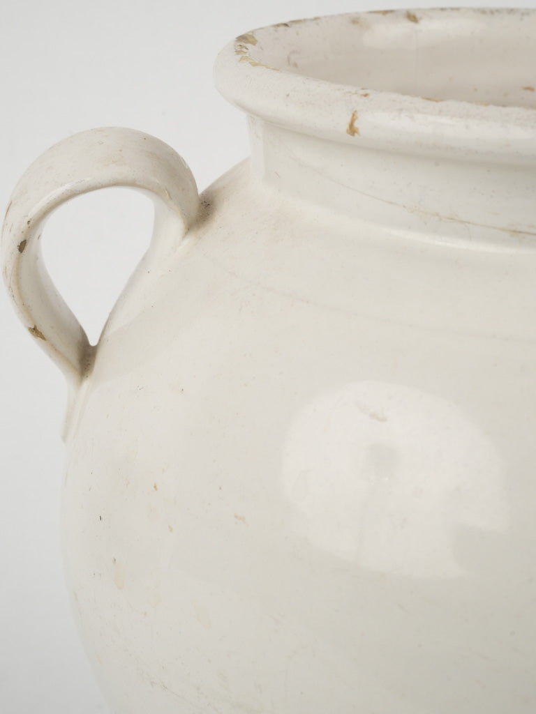 Charming antique white-glazed pot