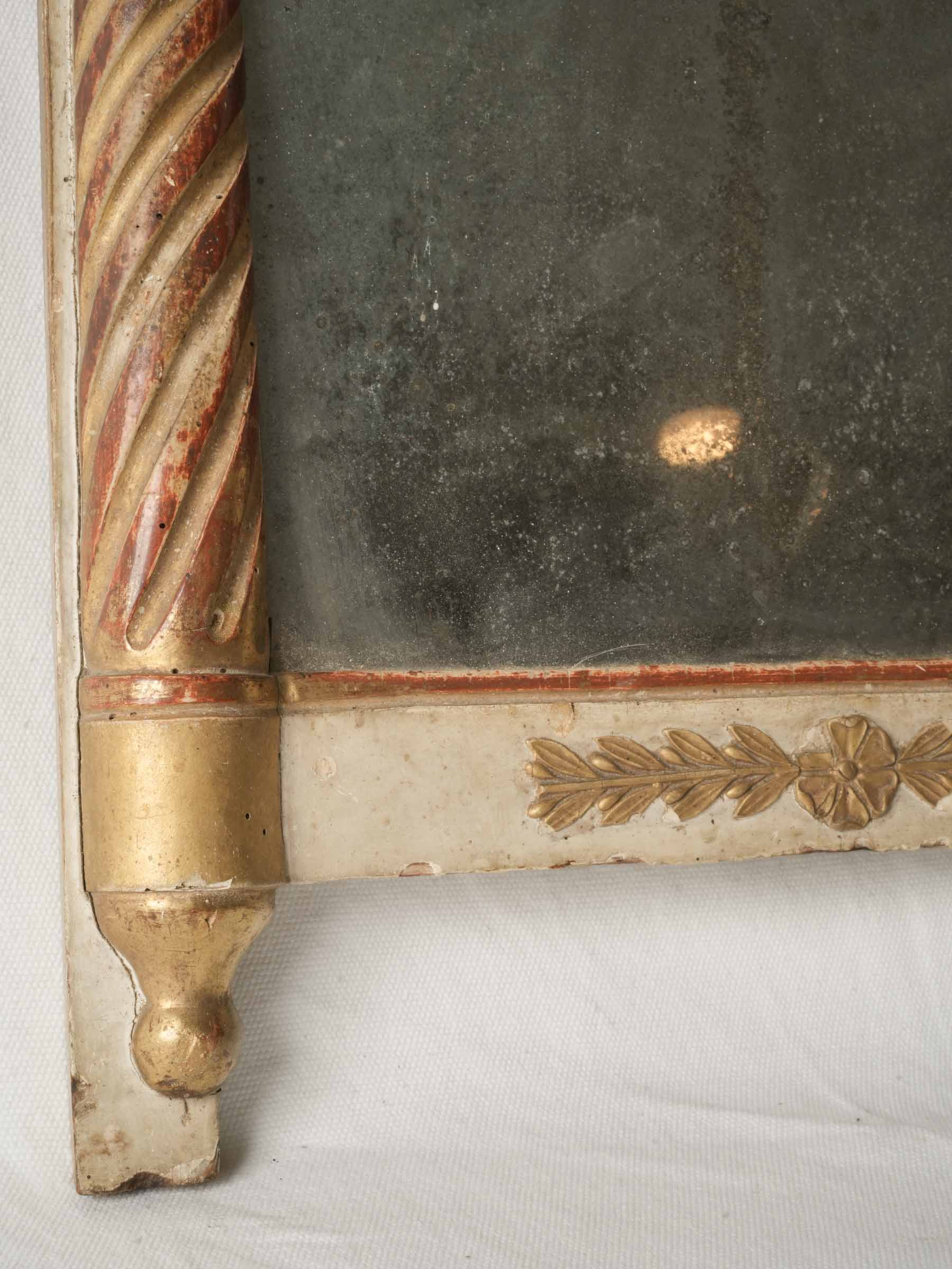 Petite Directoire Painted and Gilt Mirror w/ Atmospheric Plate - 24½" x  16¼"