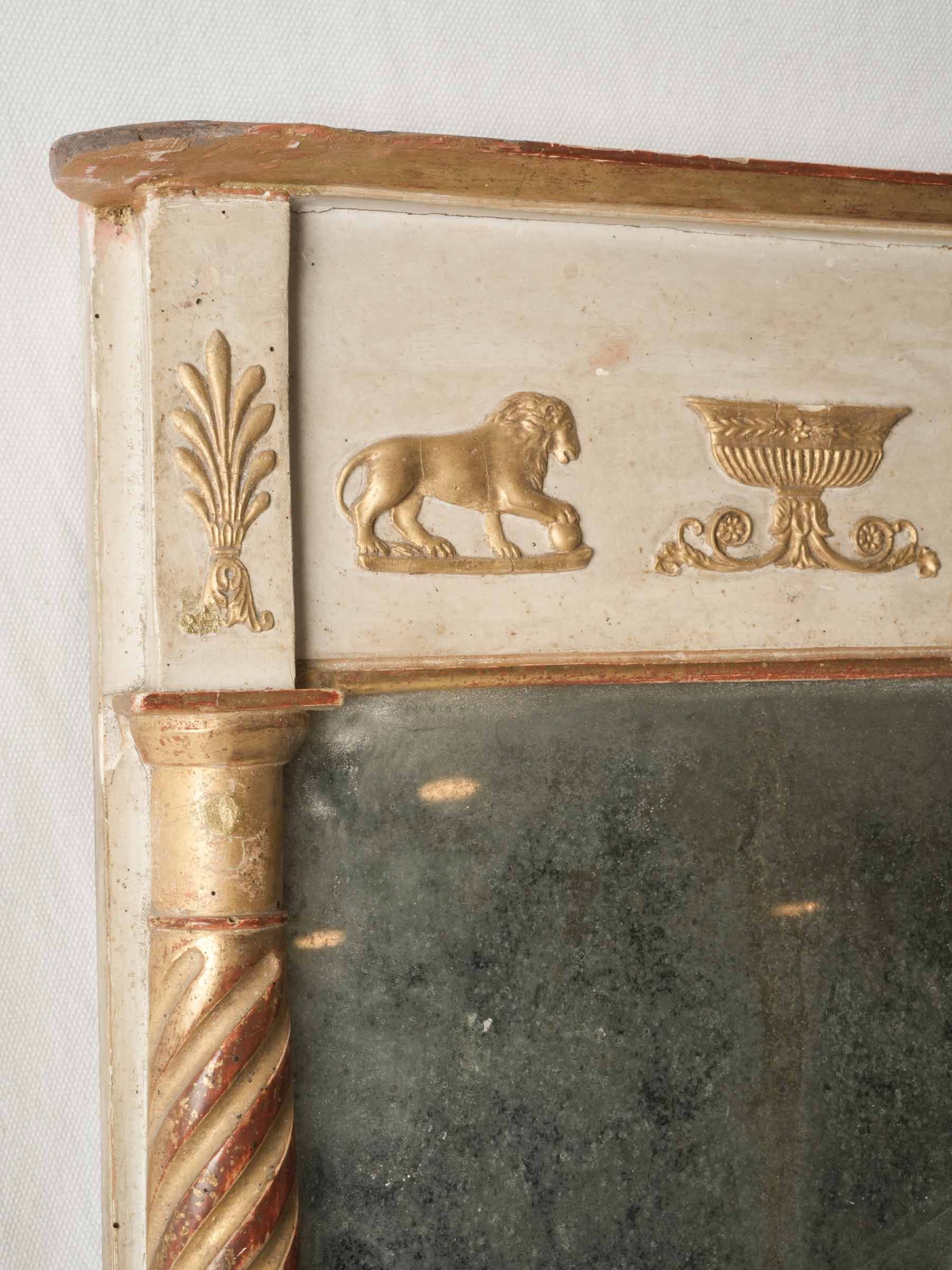 Petite Directoire Painted and Gilt Mirror w/ Atmospheric Plate - 24½" x  16¼"