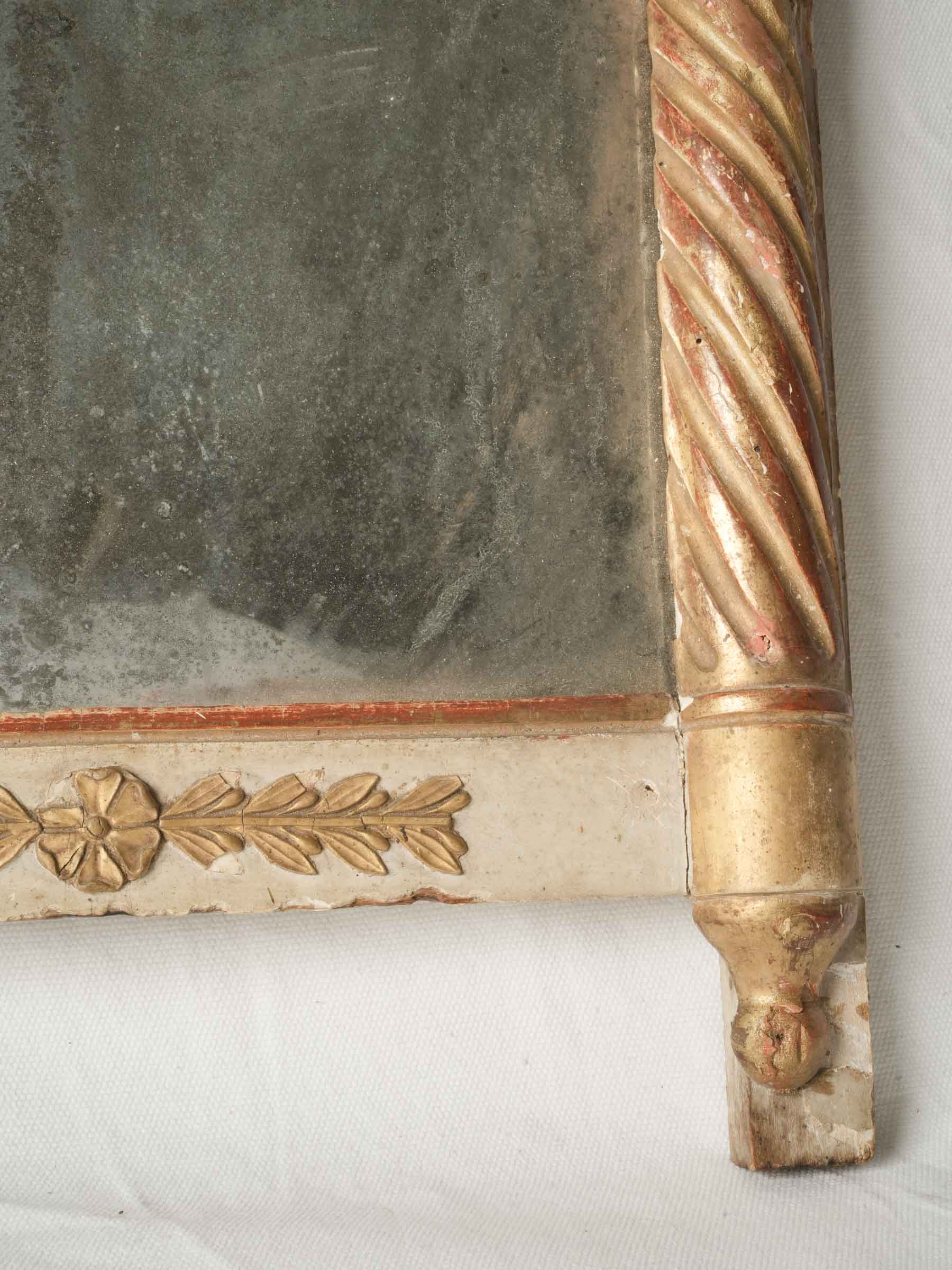 Petite Directoire Painted and Gilt Mirror w/ Atmospheric Plate - 24½" x  16¼"