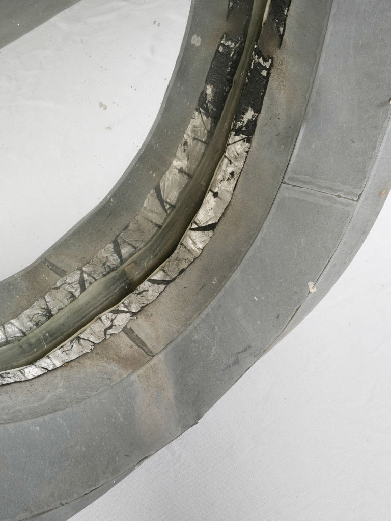 Weathered zinc œil-de-bœuf mirror  