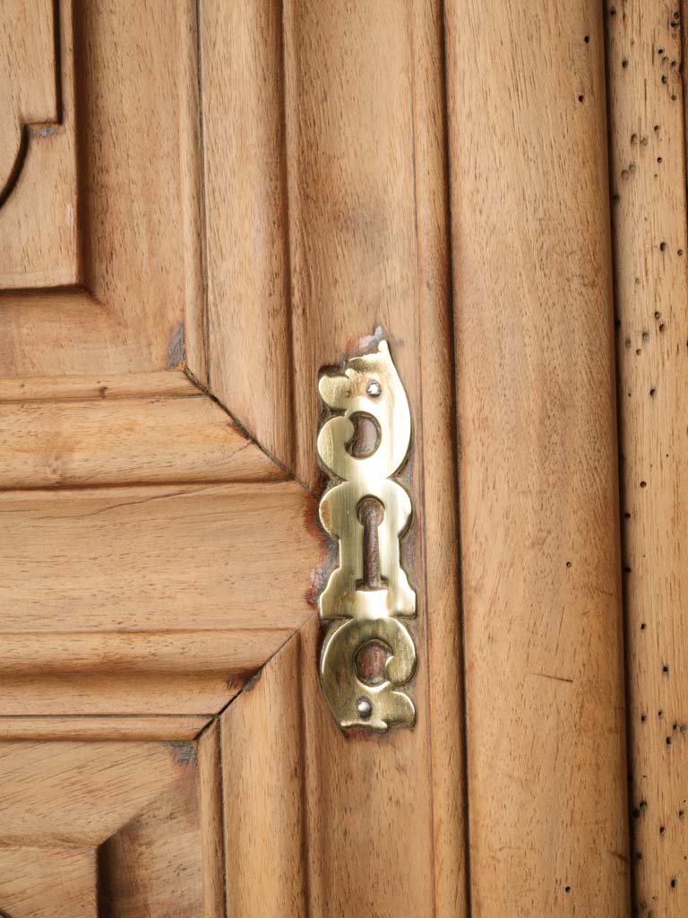 Warm ancient wormhole walnut armoire  