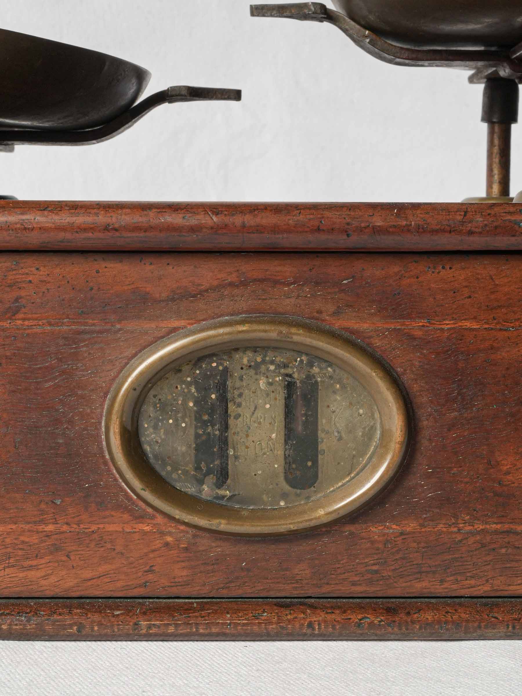 Late 19th-Century French Countertop Scale with Weights - 25¼"