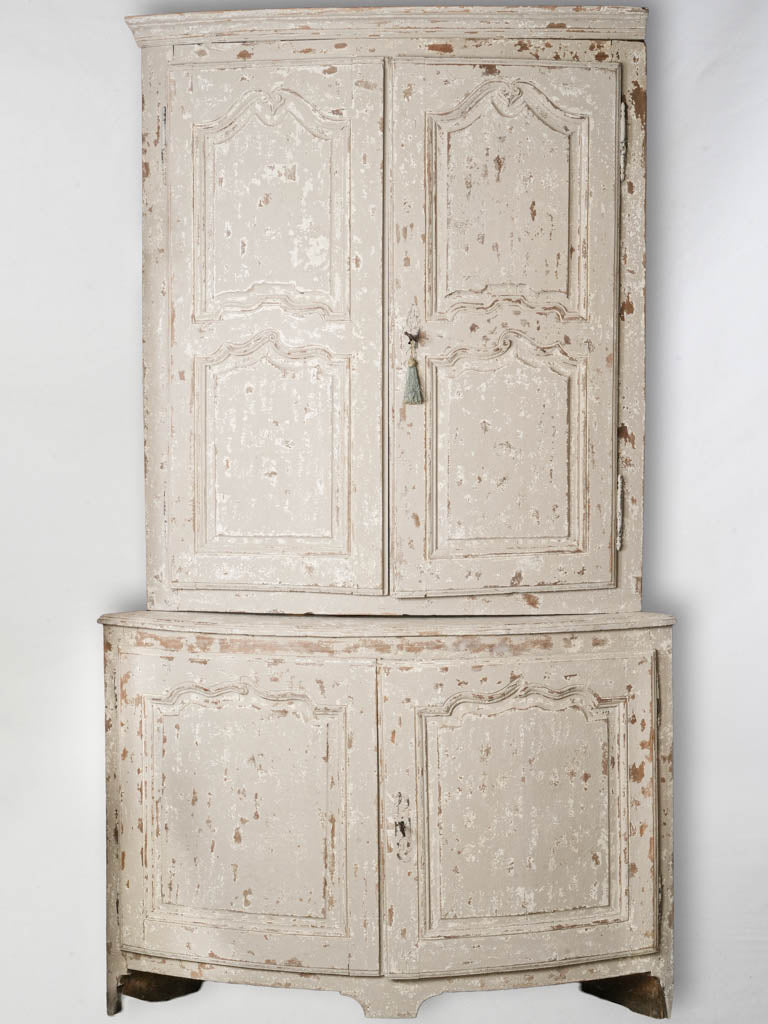 Late 19th-Century French Painted Corner Cupboard - 96¾"