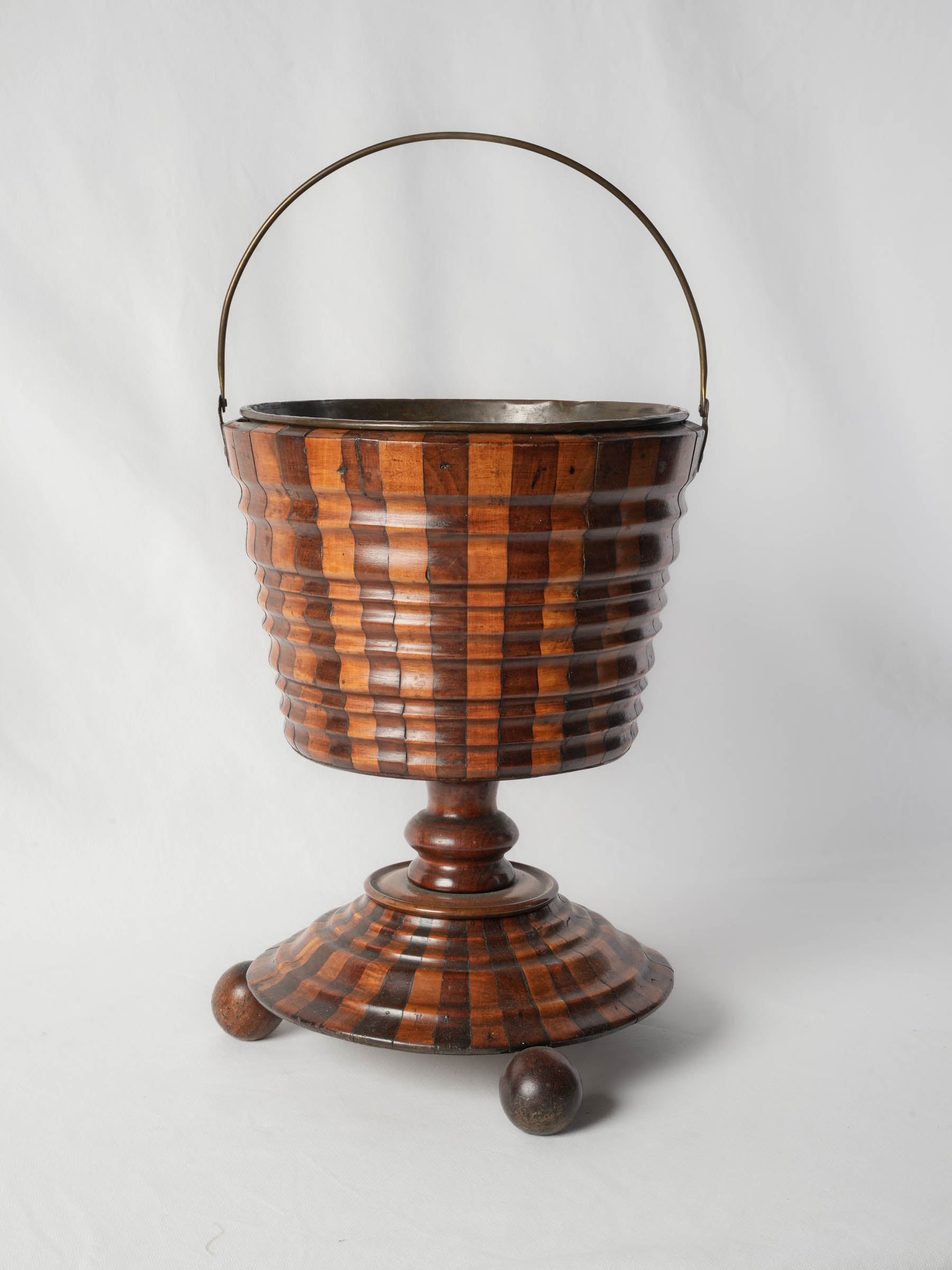 Fine Antique English Coal or Peat Bucket, two tone