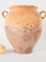 Large antique French confit pot - ocher 11"