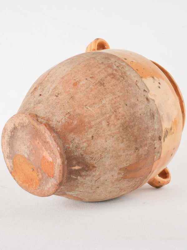 Large antique French confit pot - ocher 11"