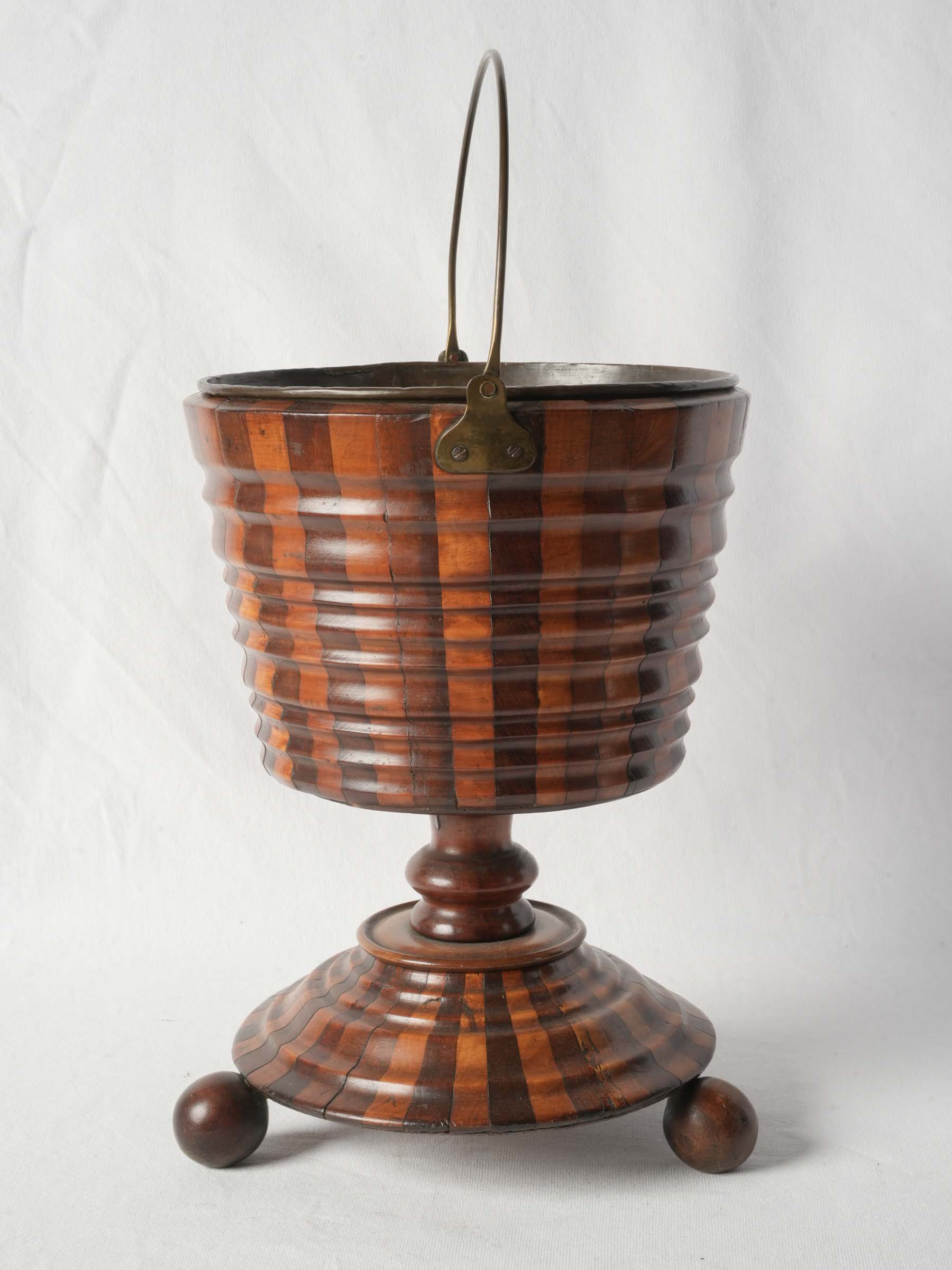 Fine Antique English Coal or Peat Bucket, two tone