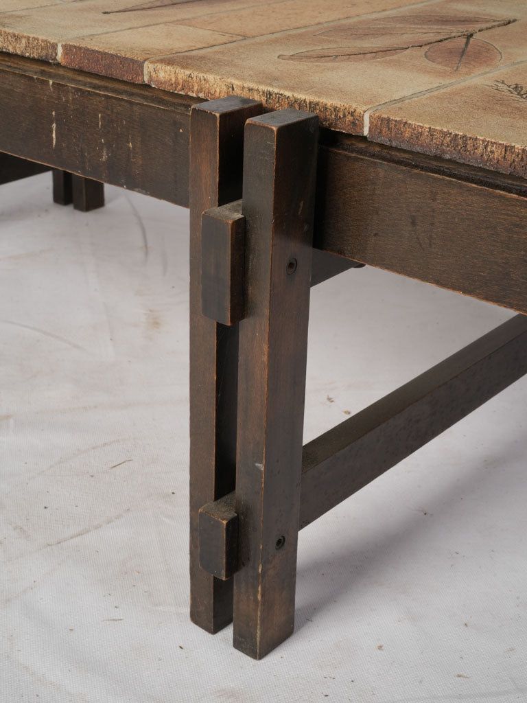 Architecturally-styled oak coffee table