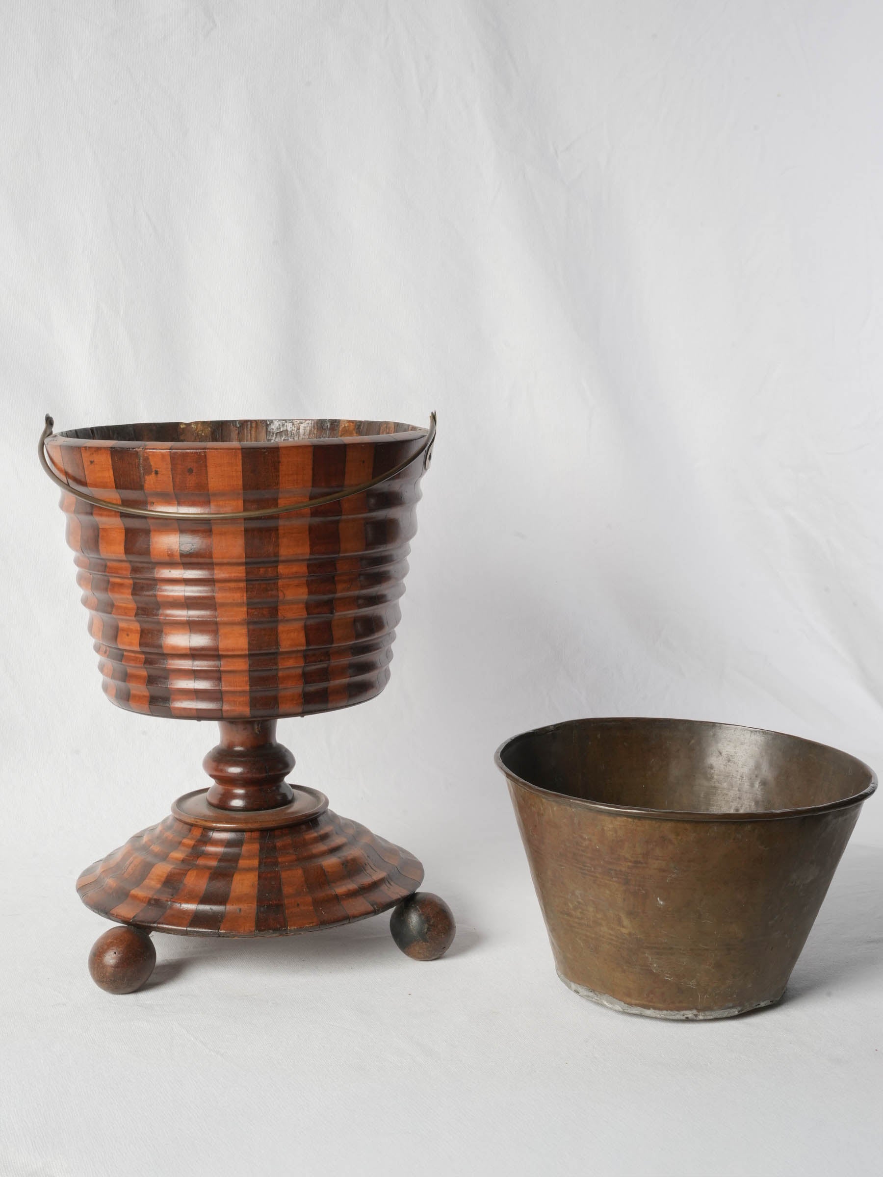 Fine Antique English Coal or Peat Bucket, two tone